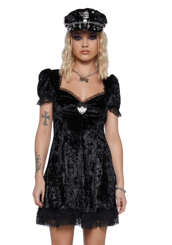 Sweeter Than Midnight Velvet Dress - Black Fashionable unclassified dresses