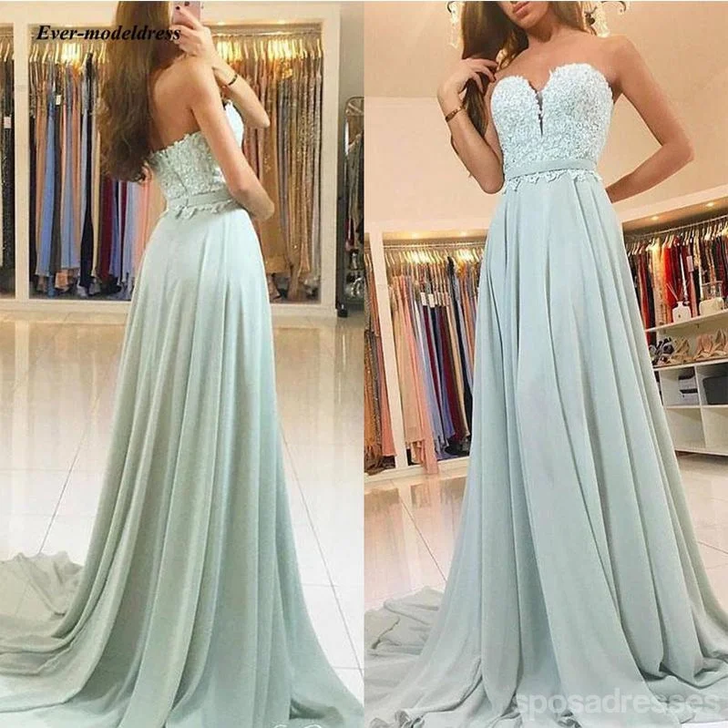 Sweetheart Sage Green Chiffon Cheap Bridesmaid Dresses Online, WG778 Printed unclassified dresses