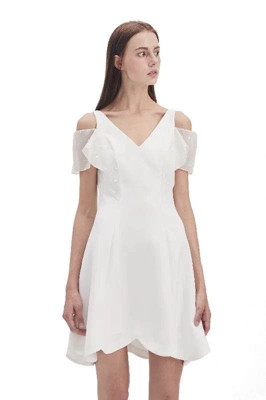 Transparent Petal Sleeve Dress Breathable unclassified dresses