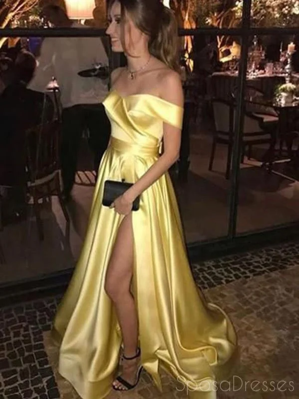 Unique Off The Shoulder Side Slit Prom Dresses, Sweet 16 Prom Dresses, 12414 Winter unclassified dresses