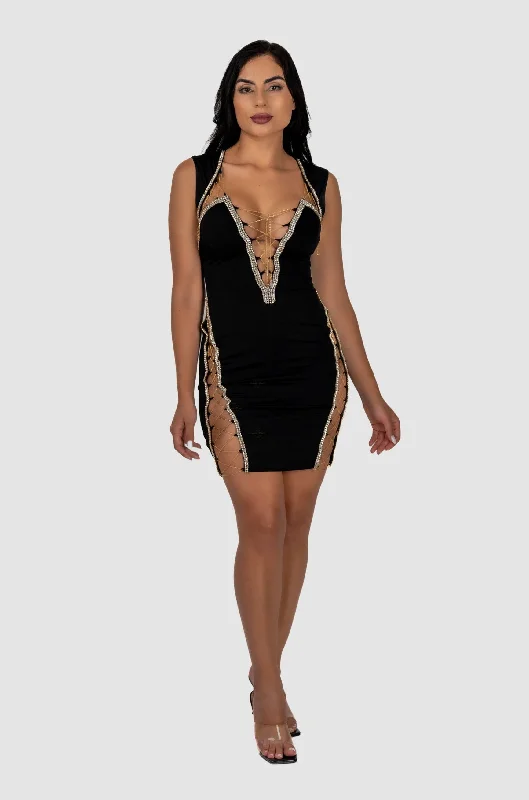 Ariana Black W Gold Dress Women's unclassified dresses