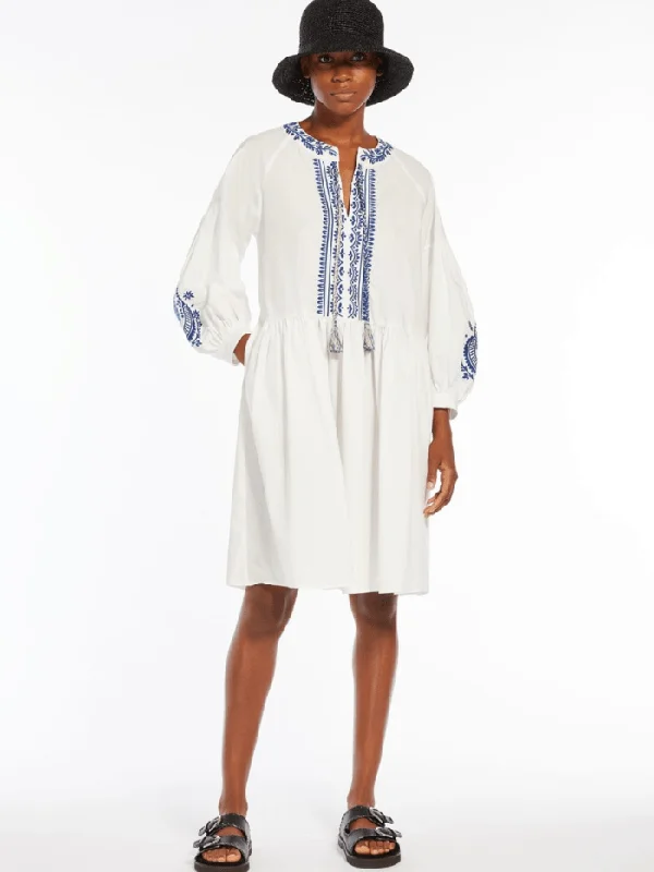 Weekend By Max Mara DIRCE White Cotton Poplin Dress 2415221182 Col 033 Color block unclassified dresses