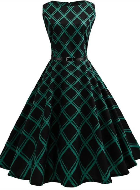 Women Plaid Vintage Dress Luxury unclassified dresses