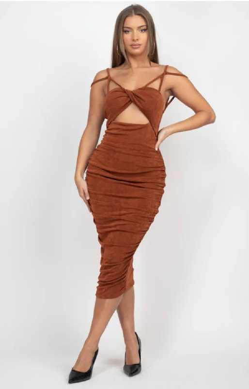 Le’Jazzy - Twist Front Ruched  Dress Cocktail unclassified dresses