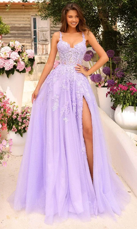 Amarra 88849 - Lace Ornate Corset Prom Dress Full Lace Dress