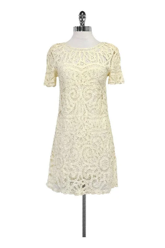 Sea NY - Cream Lace Dress Sz 0 Lace Dress Layers