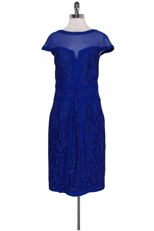 Tadashi Shoji - Royal Blue Lace Dress Sz 8 Lace Detail Dress