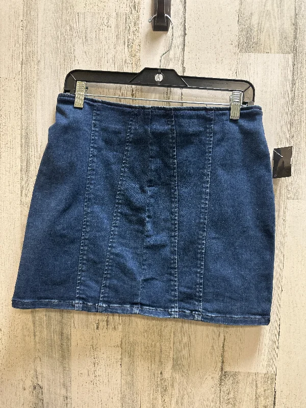 Blue Denim Skirt Mini & Short Free People, Size 10 Stylish Pleated Skirt