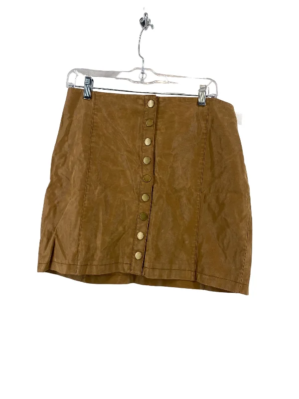 Brown Skirt Mini & Short Free People, Size 12 High-waist Skirt Trend