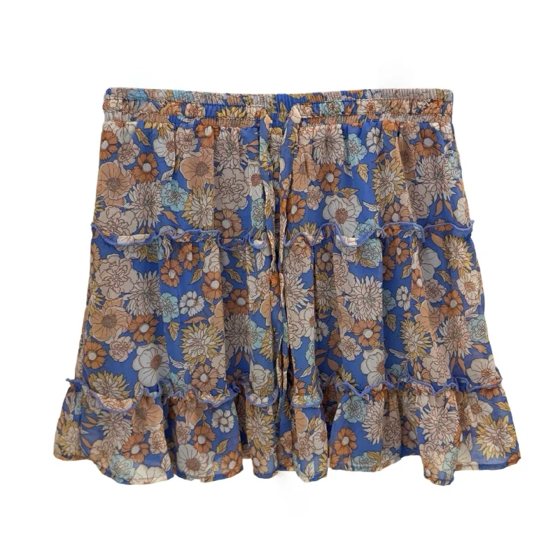 Floral Print Skirt Mini & Short Sienna Sky, Size L Stretch Mini Skirt