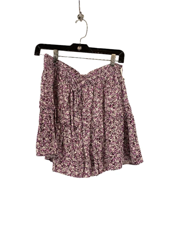 Floral Print Skirt Mini & Short Zara, Size L Casual Mini Skirt