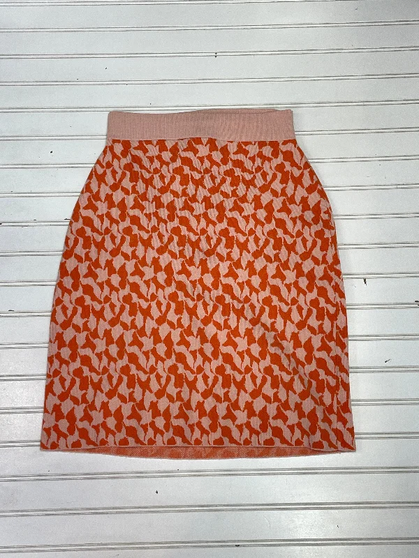 Orange & Pink Skirt Mini & Short Maeve, Size S Pleated Denim Skirt