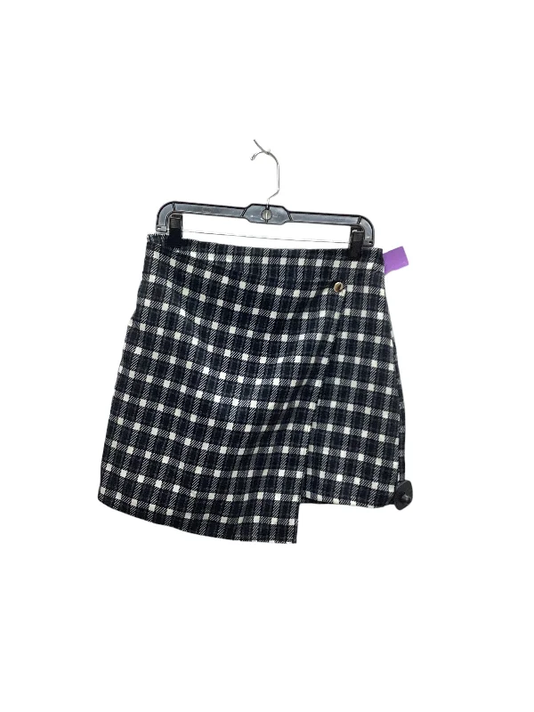 Plaid Pattern Skirt Mini & Short Shein, Size L High-Waisted Skater Skirt