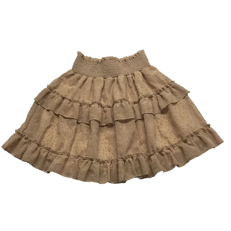 Tan Skirt Mini & Short Altard State, Size M Soft Pleated Skirt