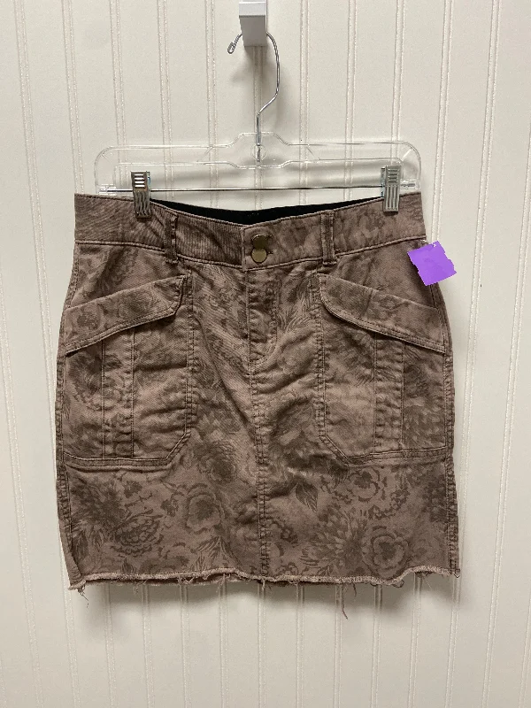 Taupe Skirt Mini & Short Democracy, Size 8 High-Waisted Mini Skirt