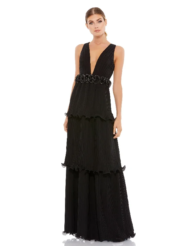 Rosette Ruffle Layered Maxi Dress Maxi Skirt Collection