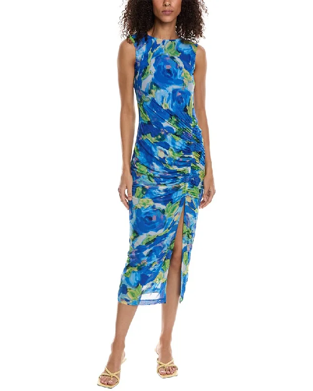 Taylor Printed Mesh Maxi Dress V-neck Maxi Skirt