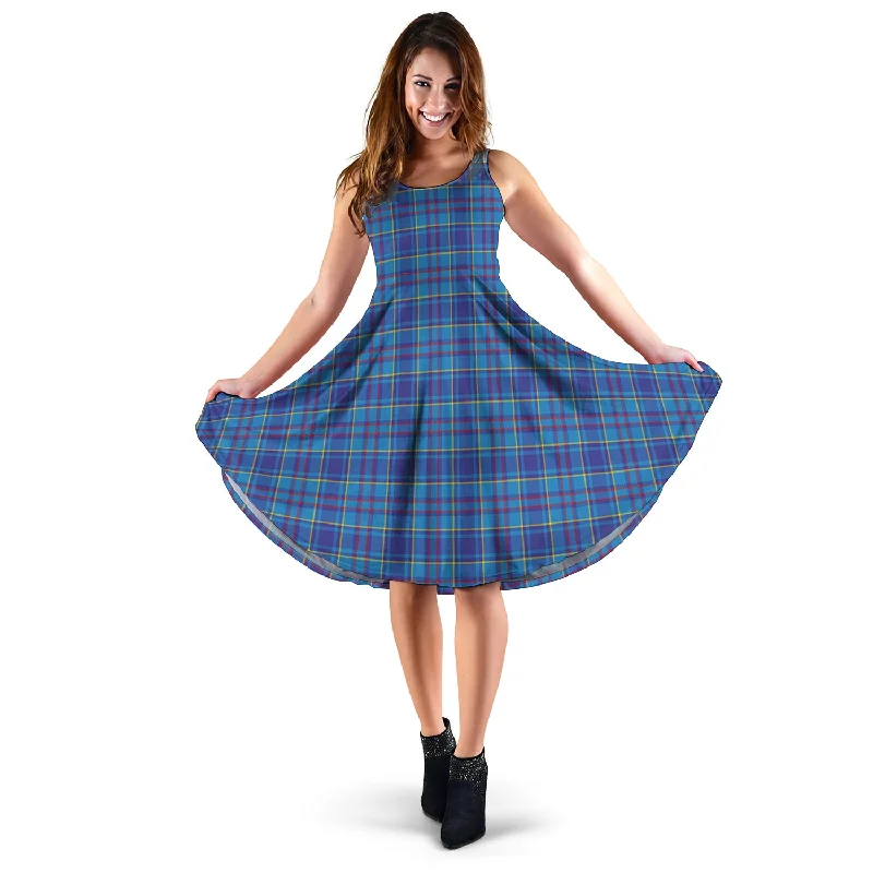 Mercer Tartan Sleeveless Midi Womens Dress Midi Skirt Fashion