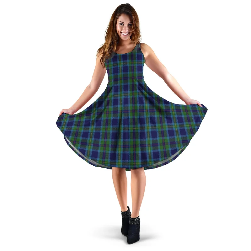 Miller Tartan Sleeveless Midi Womens Dress Midi Skirt Blouse