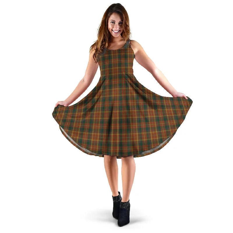 Monaghan County Ireland Tartan Sleeveless Midi Womens Dress Midi Skirt Outfit