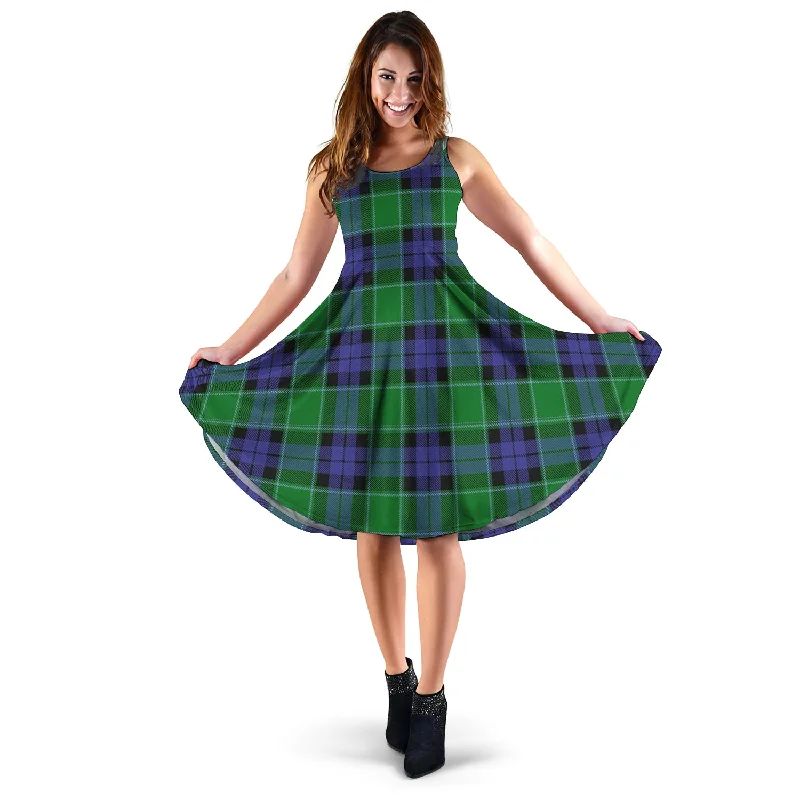 Monteith Tartan Sleeveless Midi Womens Dress Classic Midi Skirt