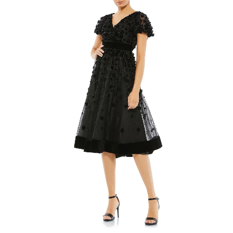 Womens Embellished Midi Cocktail and Party Dress Midi Skirt Party