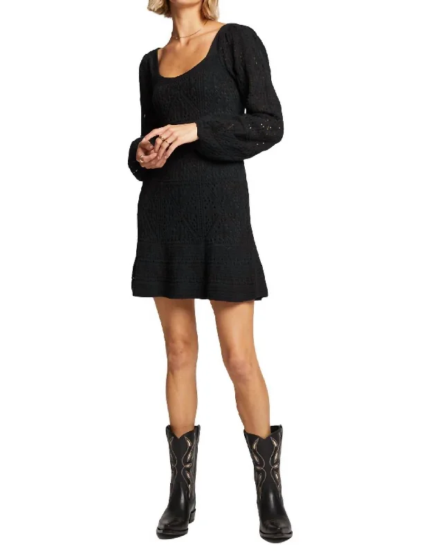 Knit Sweater Dress In Black Chic Knit Dress