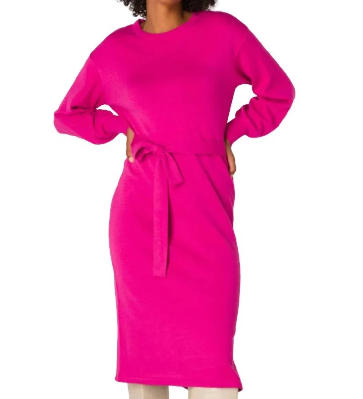 Philomijin Sweater Dress In Fuchsia Sweater Dress Style