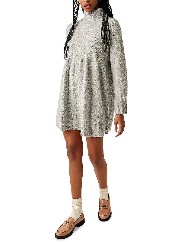 Womens Embroidered Mock Neck Sweaterdress Sweater Dress Combo