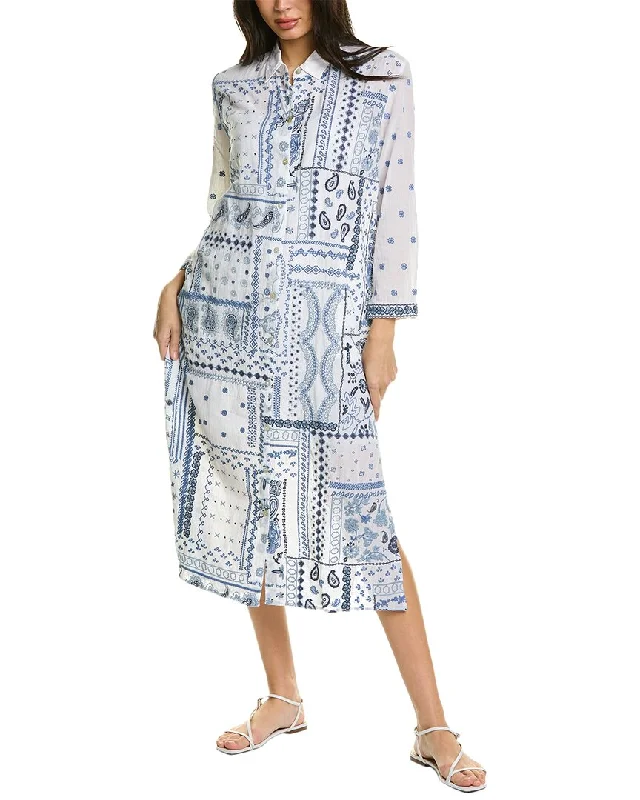 Johnny Was Vanya Shirtdress Belted Button Dress