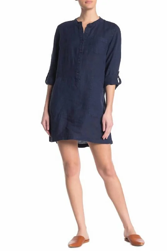 Molly Shirt Dress in Admiral Button Front Shirt