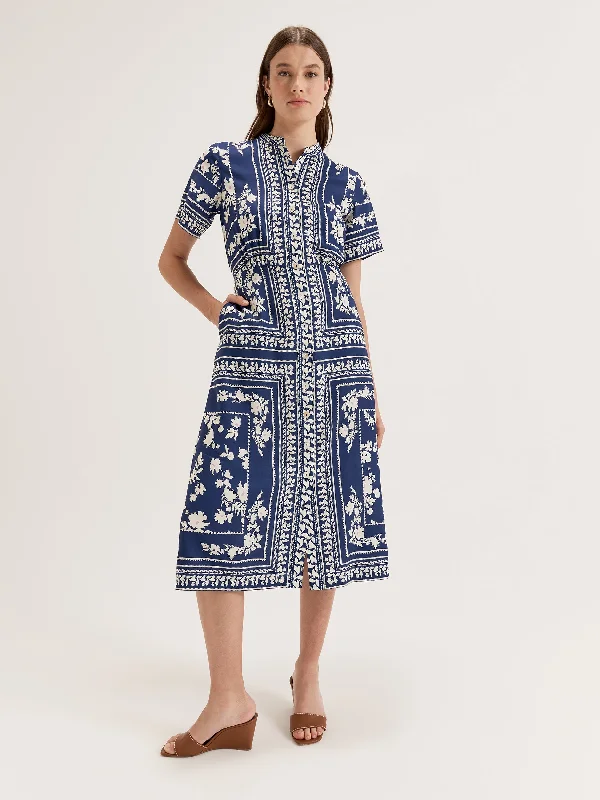 Riviera Scarf Shirtdress Sleeveless Shirt Dress