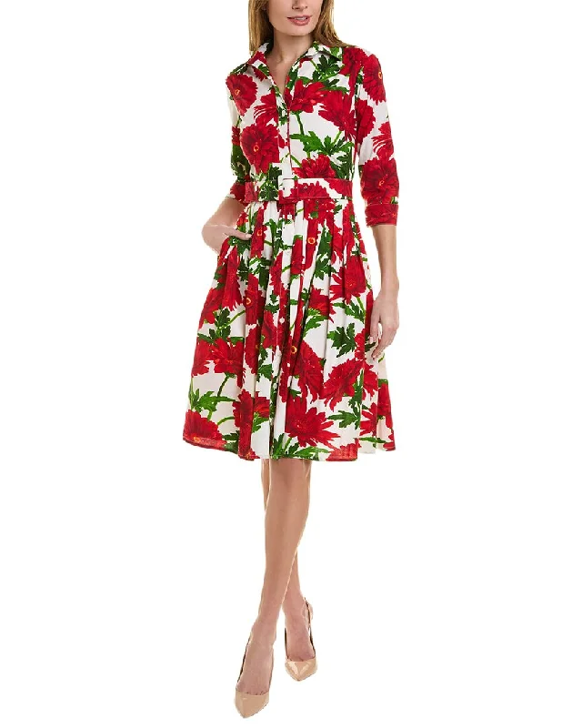 Samantha Sung Audrey 2 3/4-Sleeve Shirtdress Bohemian Shirt Dress