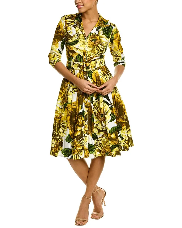 Samantha Sung Audrey 2 Shirtdress Pleated Shirt Gown