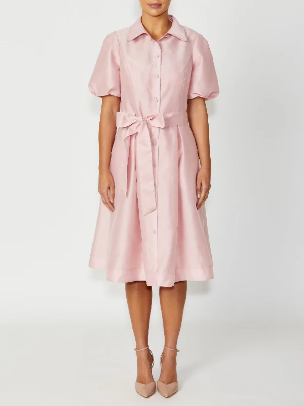 Simone Pink Shirtdress Elegant Shirt Dress